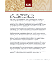 APA—The Mark of Quality for Wood Structural Panels, Form X400