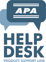 Contact the APA help desk for product support